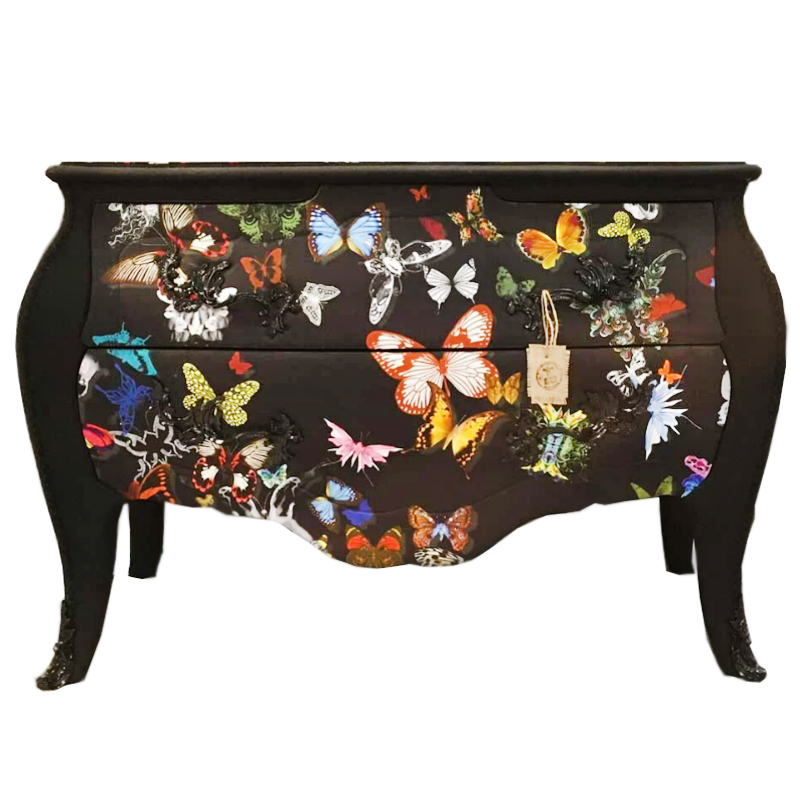 Комод Бабочки Chest of Drawers Night Butterflies Черный Мульти в Омске | Loft Concept 