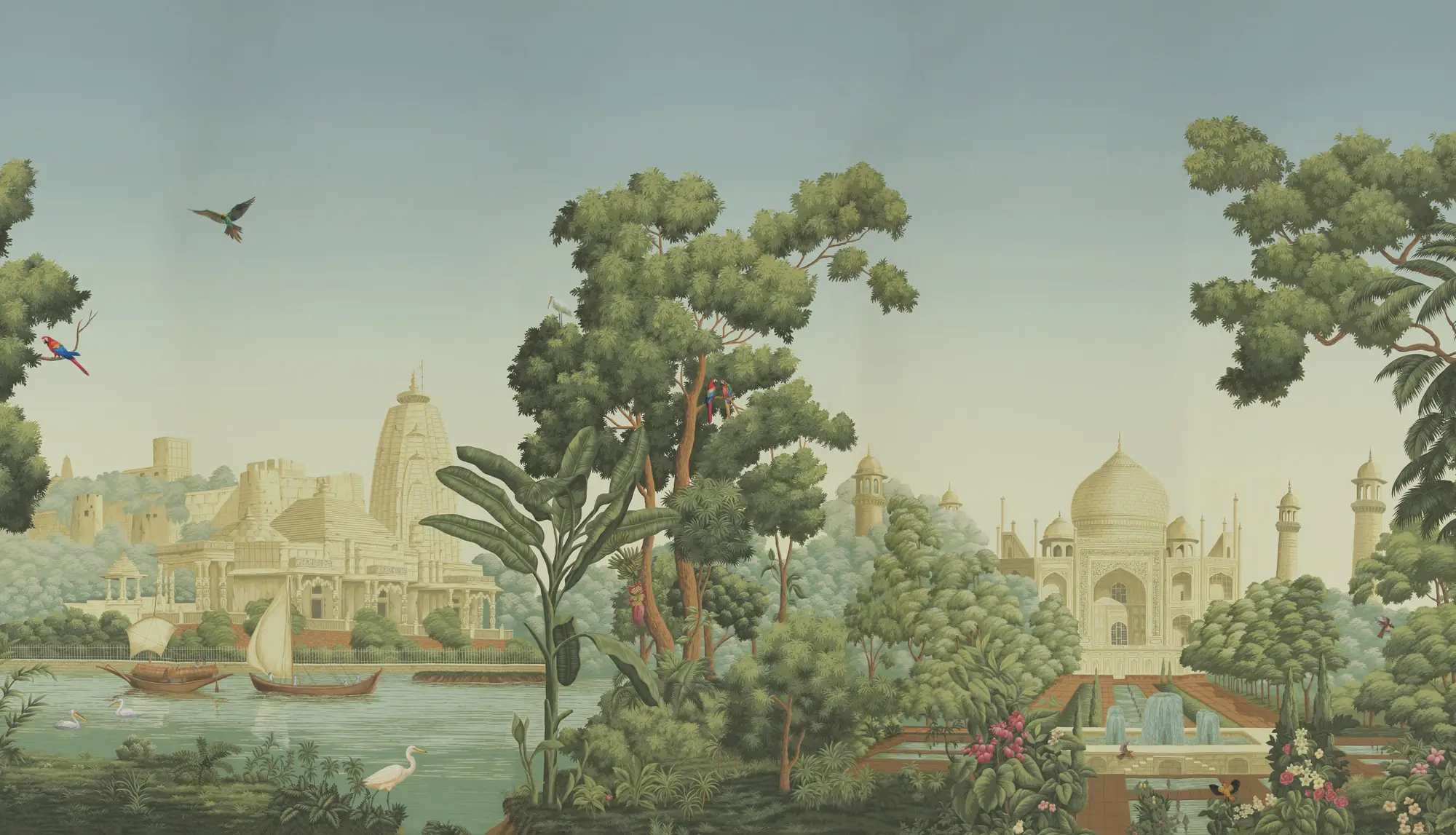 Обои ручная роспись River Scenes of Bengal Verdoyant Обои ручная роспись River Scenes of Bengal Verdoyant - постер Loft-Concept в Омске