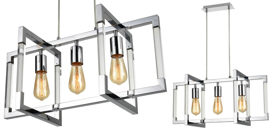 Подвесной светильник Transparent Strips Chromium 3 Подвесной светильник Transparent Strips Chromium 3 - Loft-Concept в Омске