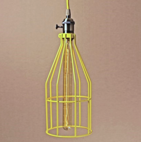 Подвесной светильник Wire Cage Pendant Twix Yellow Желтый в Омске | Loft Concept 