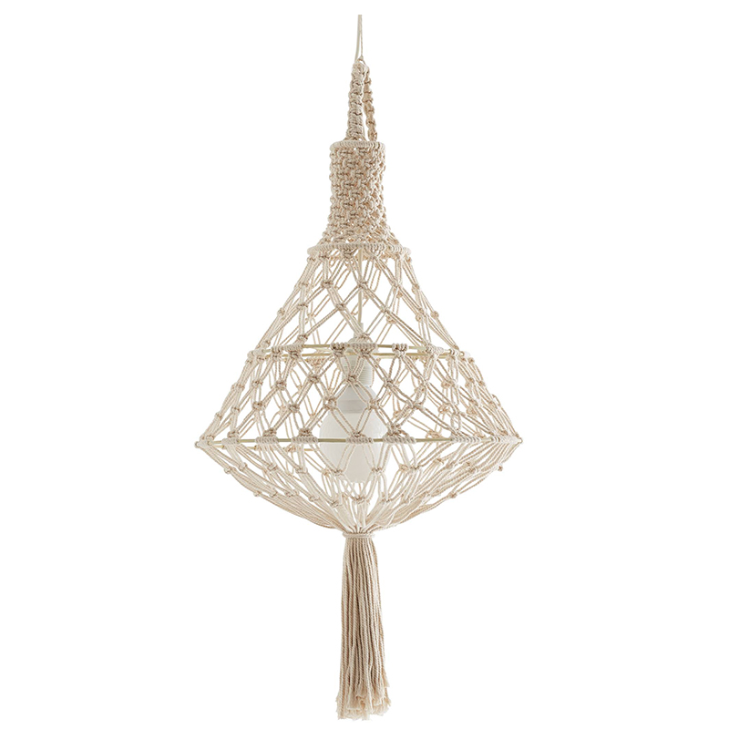 Подвесной светильник Macrame Wicker Hanging lamp Бежевый в Омске | Loft Concept 