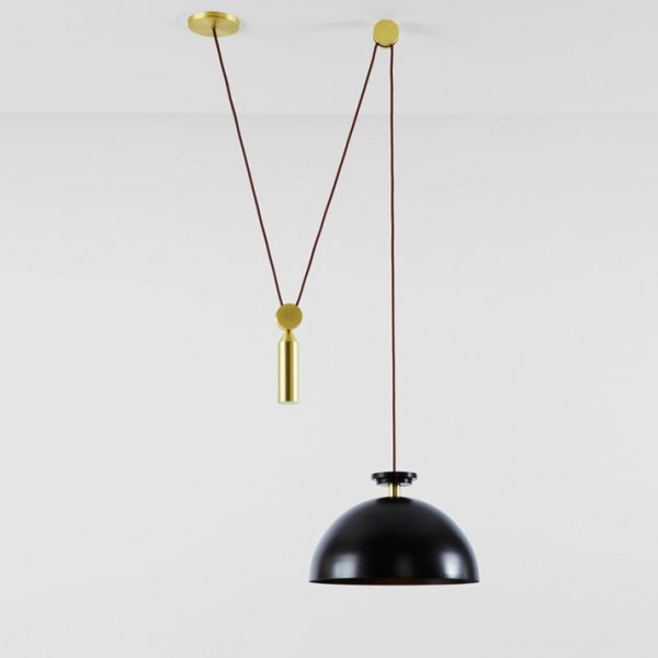 Подвесной светильник Shape up Pendant Hemisphere Black Латунь Черный в Омске | Loft Concept 