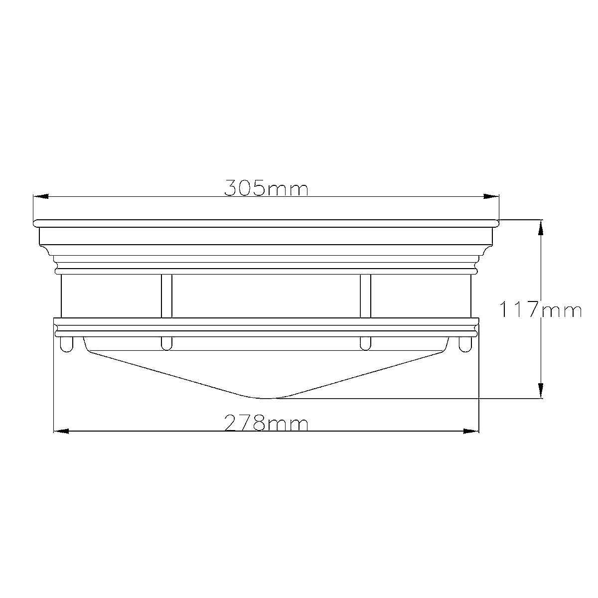 Потолочный светильник для ванных комнат со стеклянным плафоном в форме перевернутого конуса Hinkley в Омске