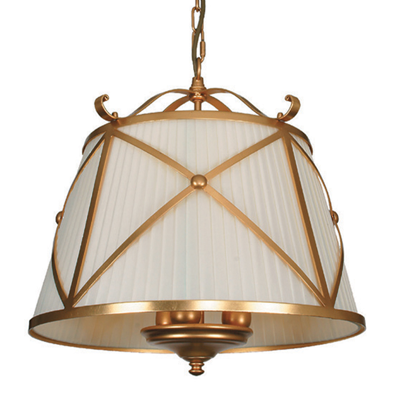 Люстра абажур Provence Lampshade Light Gold Chandelier Бежевый Золотой в Омске | Loft Concept 