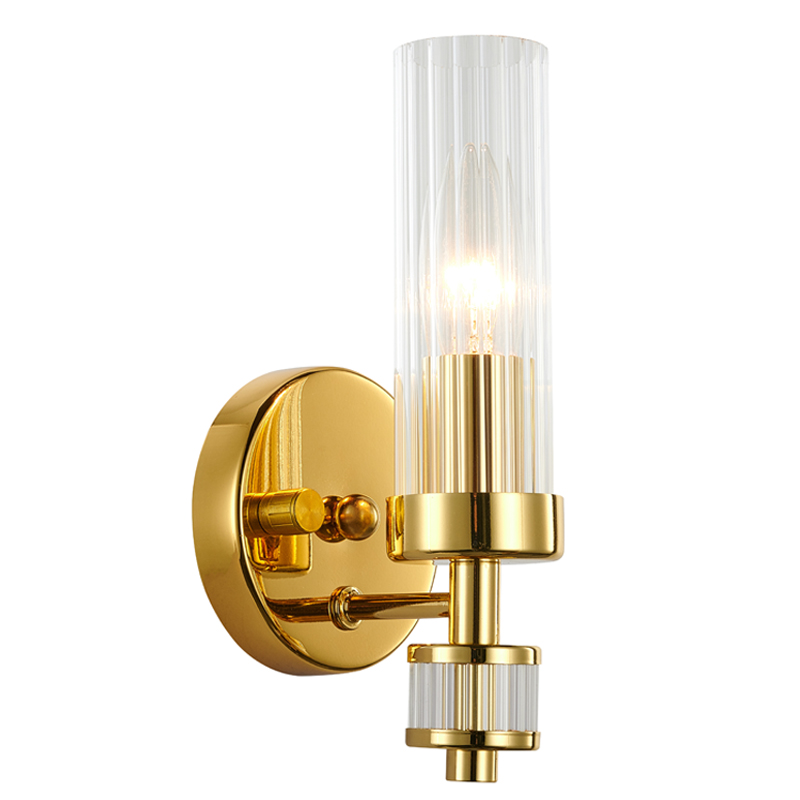 Бра Jeanette Gold Sconce Глянцевое золото Прозрачный в Омске | Loft Concept 