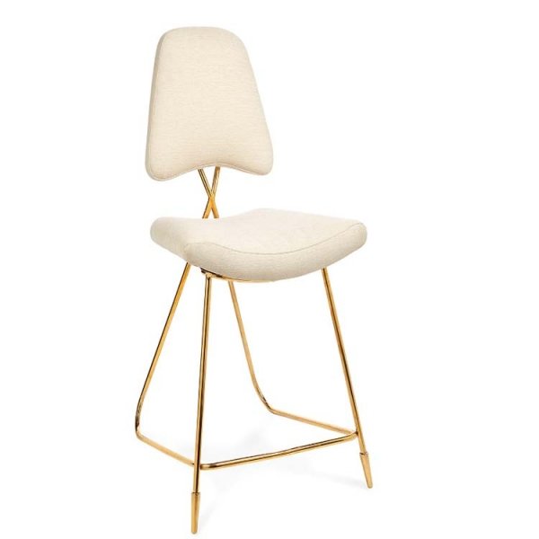 Барный стул Jonathan Adler Maxime Bar stool Бежево-серый Золотой в Омске | Loft Concept 