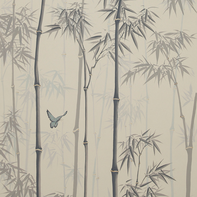 Обои ручная роспись Distant Bamboo Special Colourway on white dyed paper Обои ручная роспись Distant Bamboo Special Colourway on white dyed paper в Омске | Loft Concept