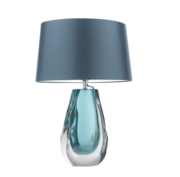 Настольная лампа Anya Peacock Table Lamp Хром Прозрачный Голубой в Омске | Loft Concept 