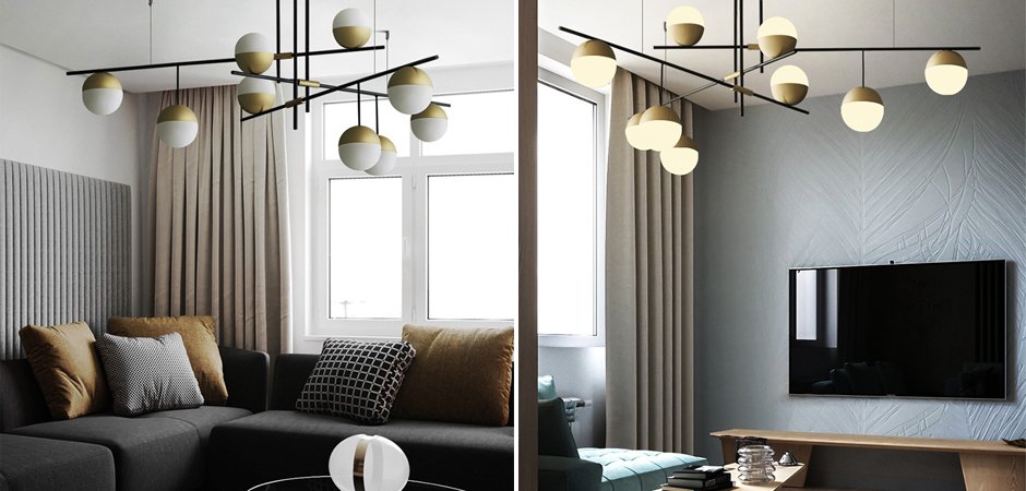 Люстра Balls white & brass 9 Люстра Balls white & brass 9 - Loft-Concept в Омске
