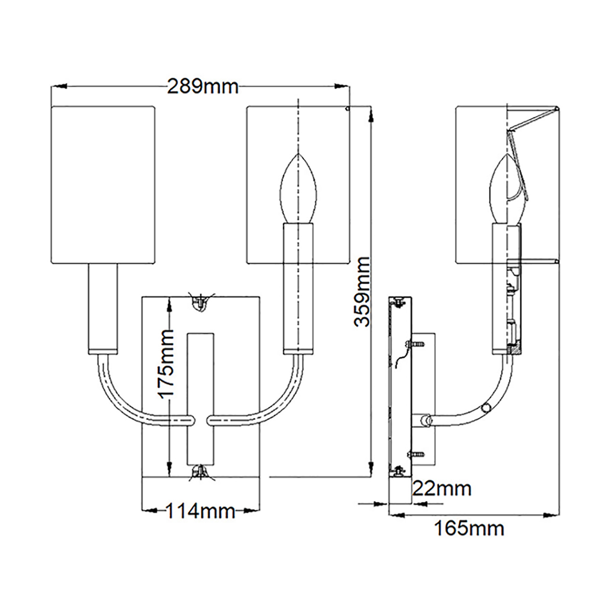 Бра с прямоугольным основанием и 2-мя белыми цилиндрическими льняными абажурами Feiss в Омске