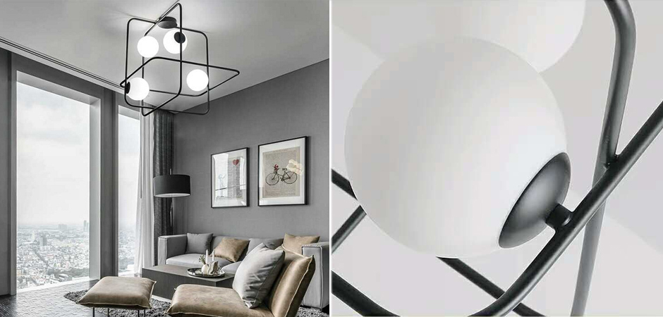 Люстра Broken Squares Balls Black Люстра Broken Squares Balls Black - Loft-Concept в Омске