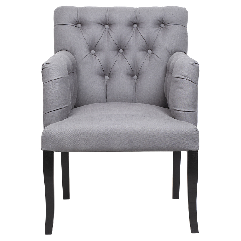 Кресло Addison Chic Armchair grey flax Серый Черный в Омске | Loft Concept 