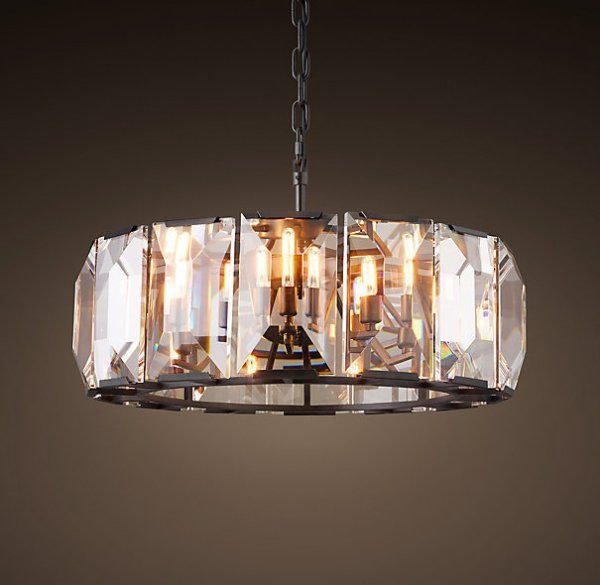 Люстра RH Harlow Crystal Round Chandelier 6 Черный в Омске | Loft Concept 