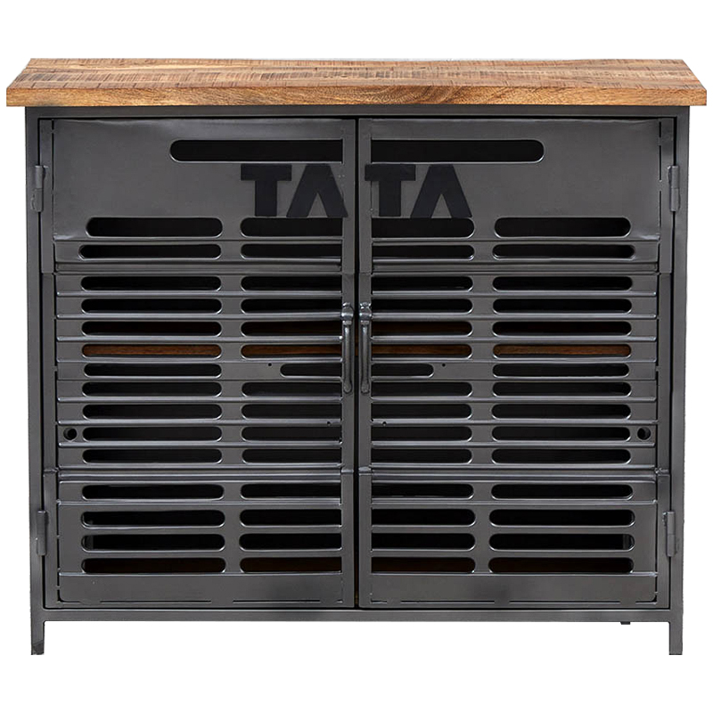 Комод Metal Wood Loft Tata Chest of Drawers Серый Древесина Коричневый Черный в Омске | Loft Concept 