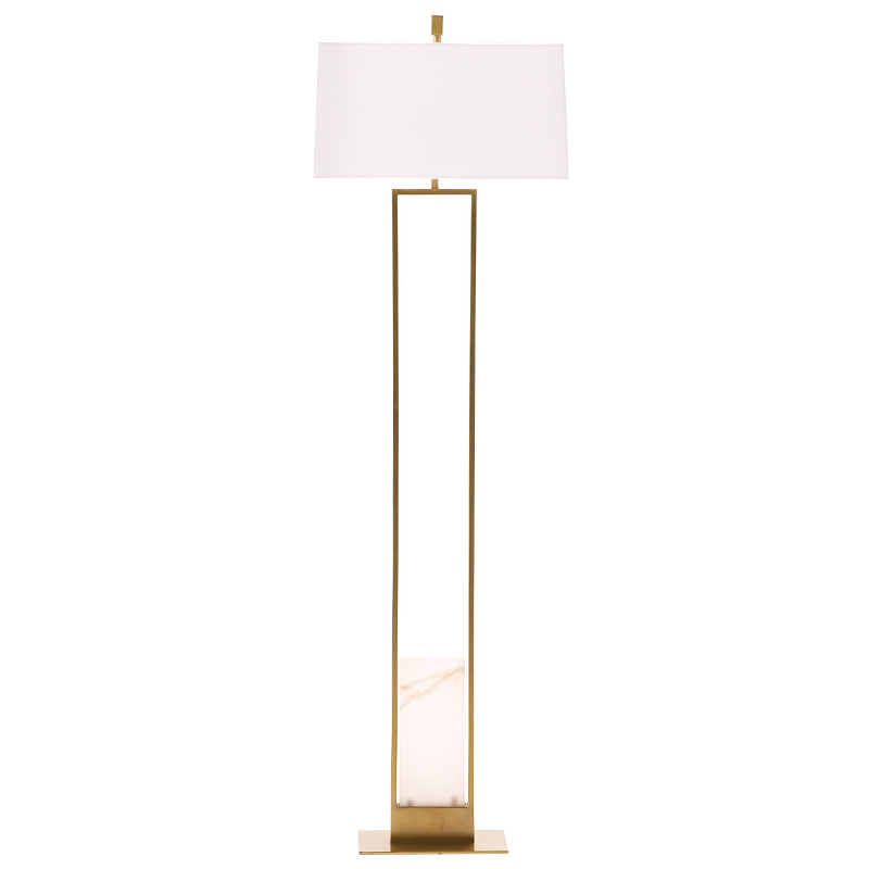 Торшер Arteriors MARKHAM FLOOR LAMP Brass Латунь Белый в Омске | Loft Concept 