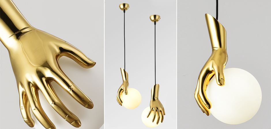 Подвесной светильник Золотая рука Gold Hand Pendant lamp Подвесной светильник Золотая рука Gold Hand Pendant lamp - Loft-Concept в Омске