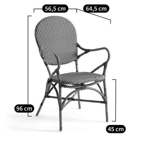 Кресло плетеное из ротанга Ronald Black White Rattan Chair в Омске