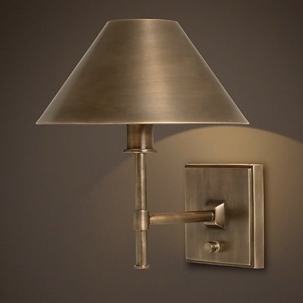 Бра Restoration Hardware Petite Candlestick Sconce Vintage Brass  в Омске | Loft Concept 