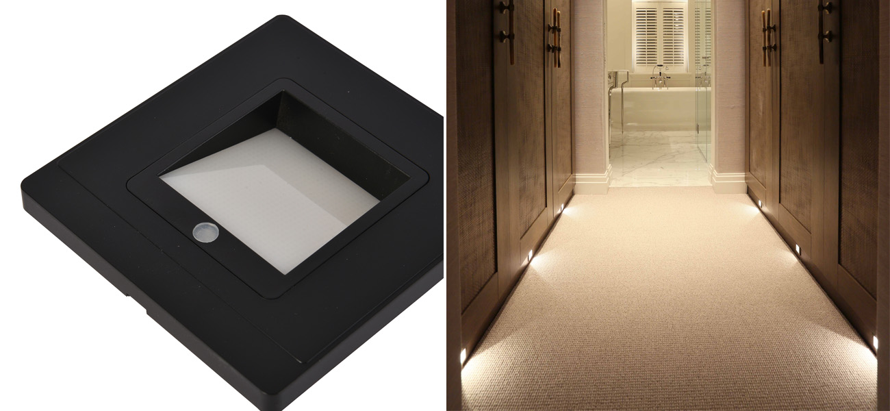 Настенный светильник с датчиком движения Trick Black - фото