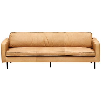 Диван Hubert Beige Leather Sofa Бежевый в Омске | Loft Concept 