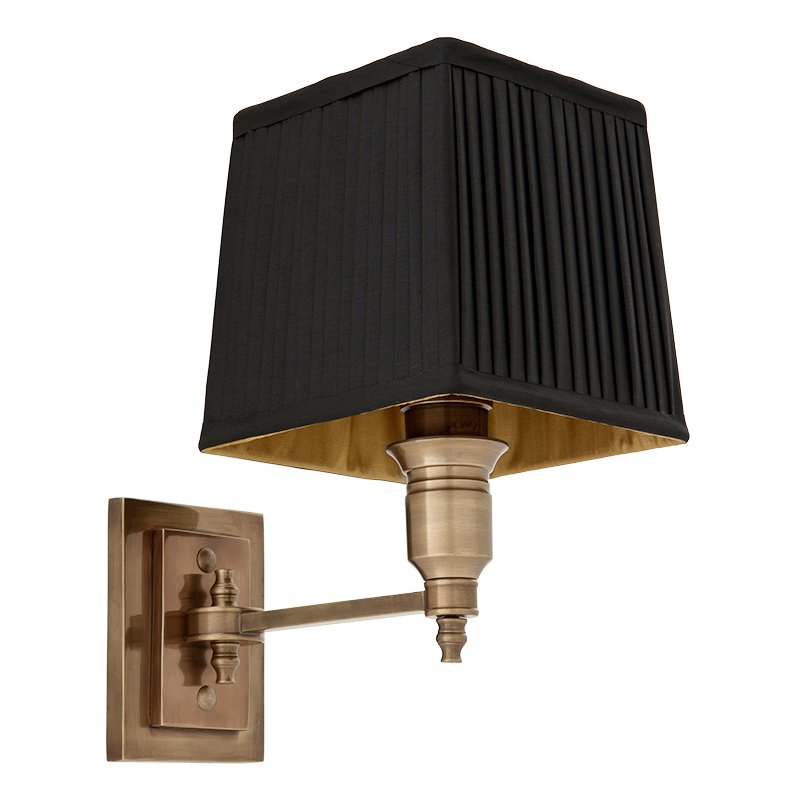 Бра Wall Lamp Lexington Single Brass+Black Латунь Античная полированная Черный в Омске | Loft Concept 