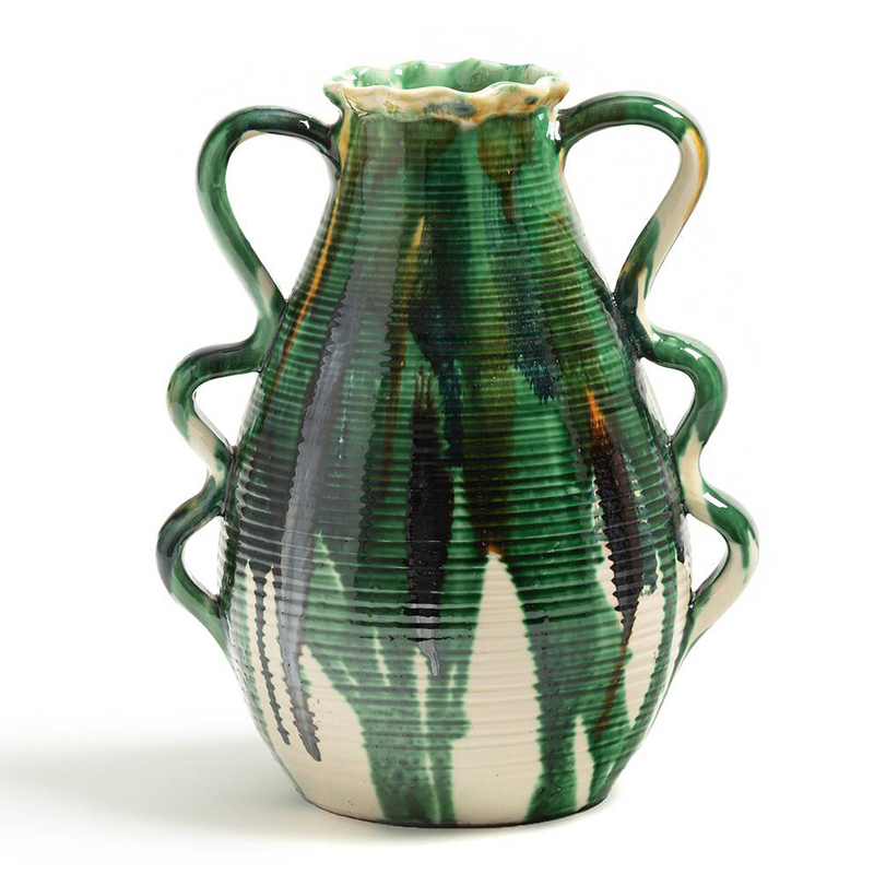 Ваза Faience Vase II Белый Зеленый Желтый Синий в Омске | Loft Concept 