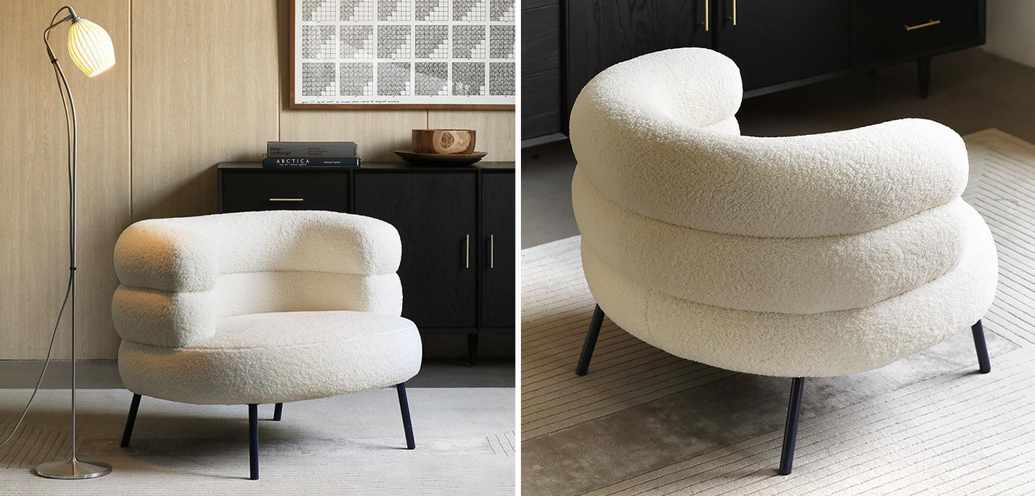 Кресло Boyle White Boucle Armchair - фото №1