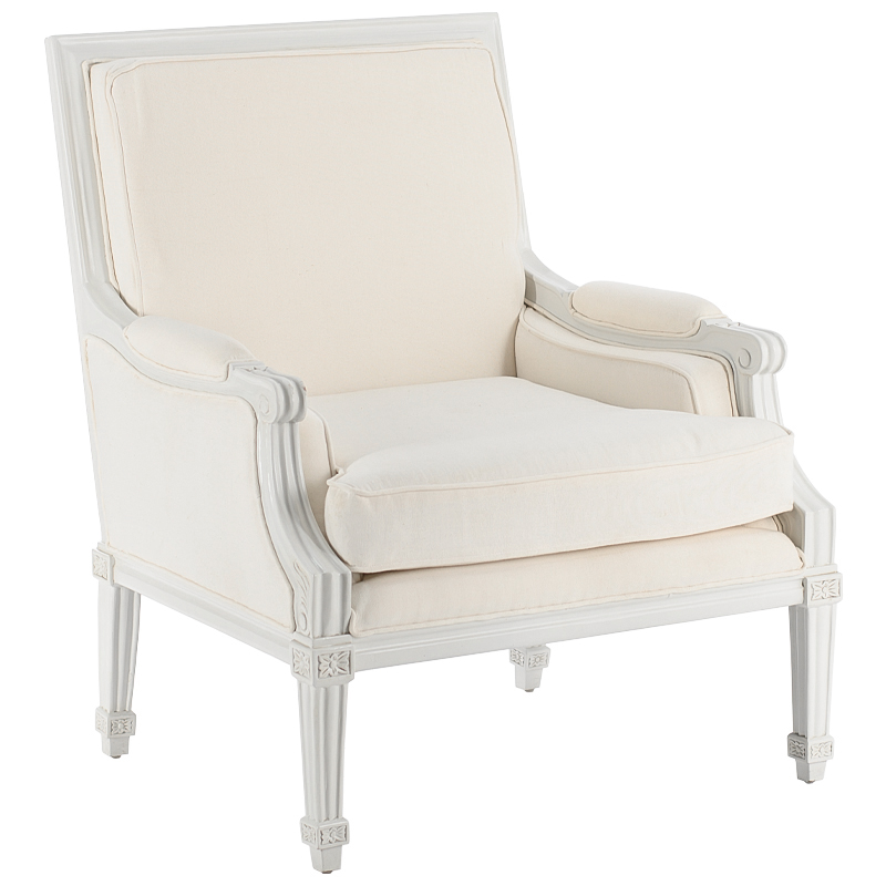 Кресло French Provence Armchair Ferrand ivory Белый ivory ( слоновая кость ) в Омске | Loft Concept 