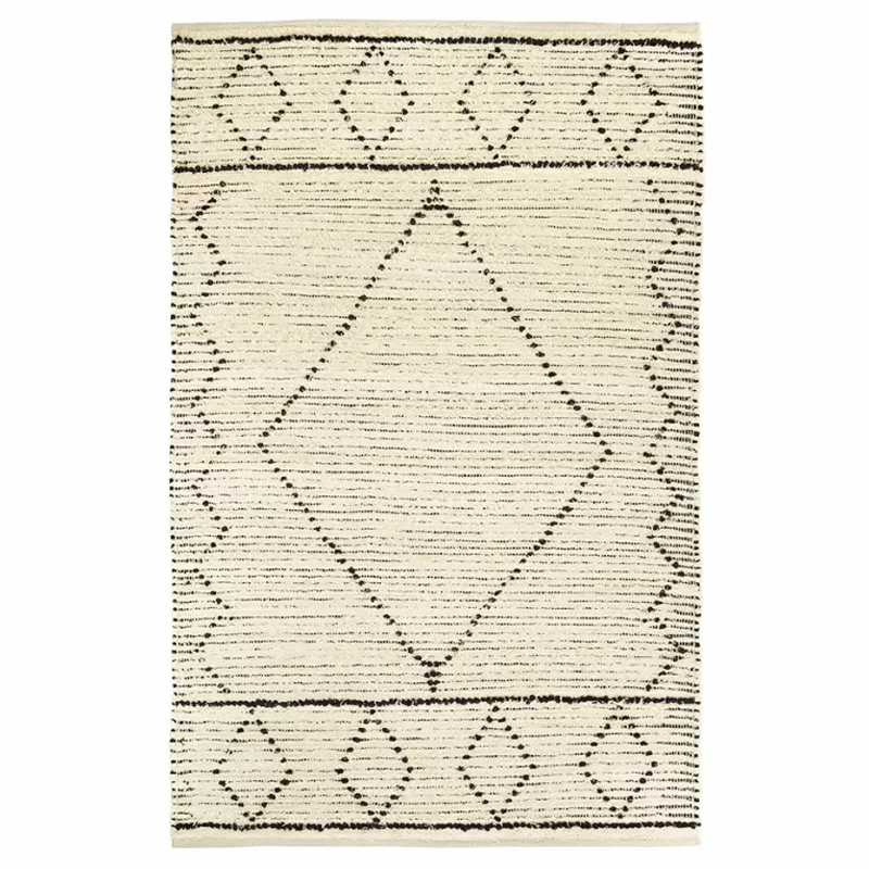 Ковер из переработанного хлопка с с геометрическим узором Eloise Patterns Бежевый Ковер из переработанного хлопка с с геометрическим узором Eloise Patterns Бежевый в Омске | Loft Concept