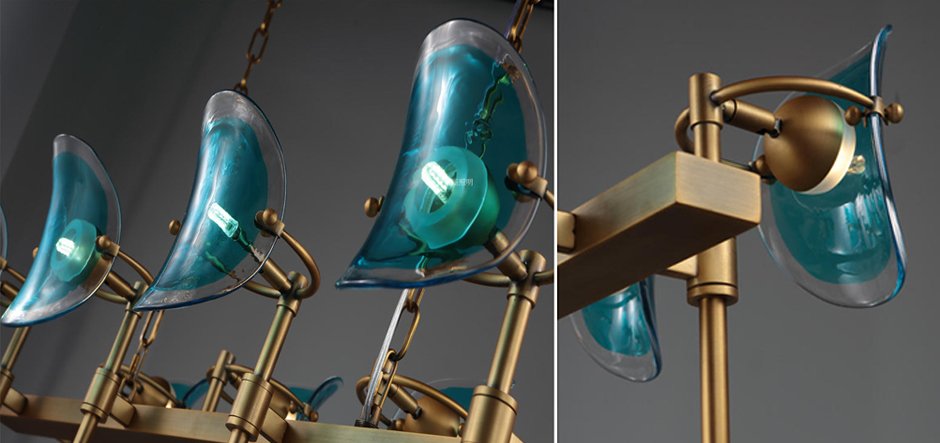 Люстра Lily Turquoise Glass rectangle Люстра Lily Turquoise Glass rectangle - Loft-Concept в Омске