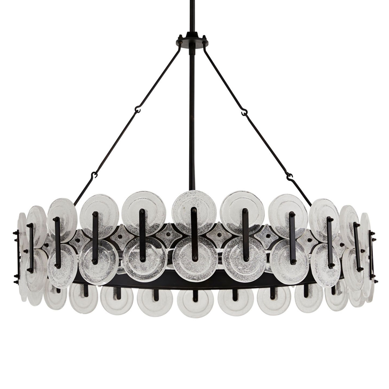 Люстра Arteriors RONDELLE CHANDELIER Черный Прозрачный в Омске | Loft Concept 