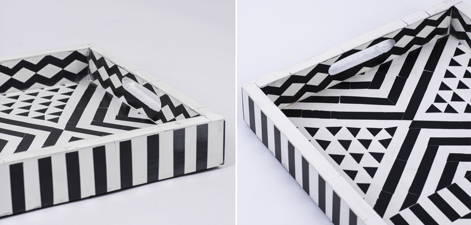 Поднос Инкрустация кость Black And White Bone Inlay Tray Поднос Инкрустация кость Black And White Bone Inlay Tray - Loft-Concept в Омске