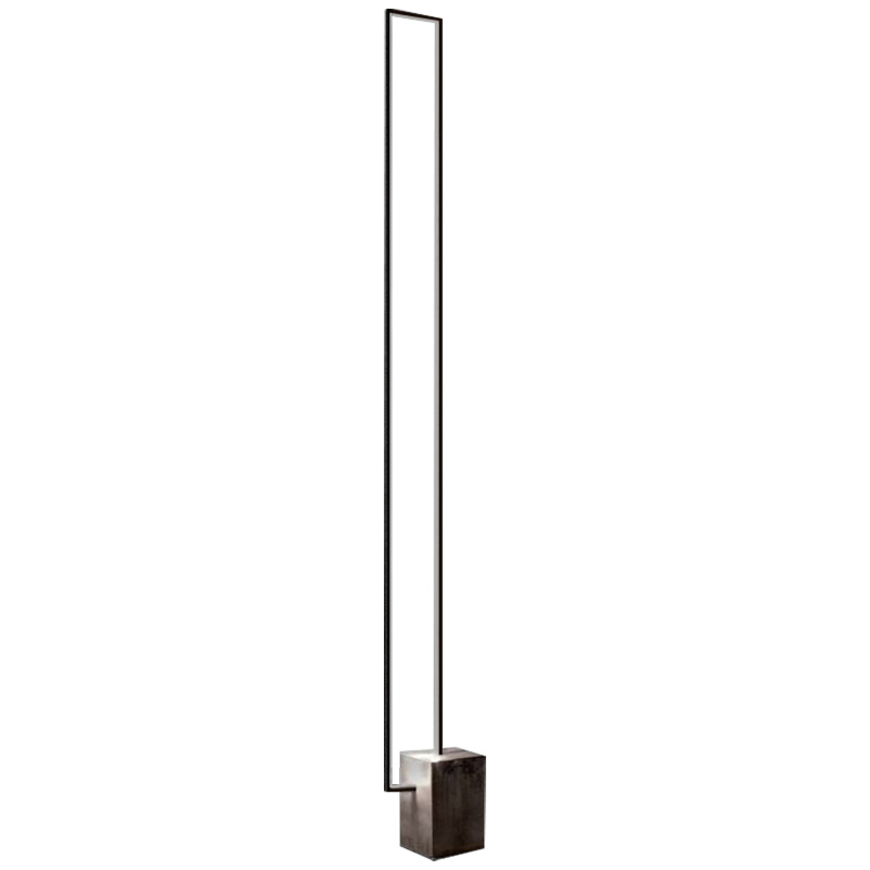 Торшер Лофт Светодиодный Rectangular Vertical LED Floor Lamp Черный Серый бетон в Омске | Loft Concept 