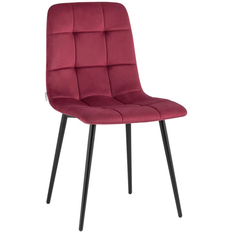 Стул NANCY Chair Малиновый Велюр Малиновый (Crimson) Черный в Омске | Loft Concept 