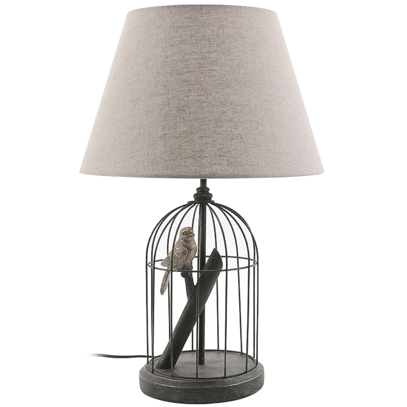 Настольная лампа Oiseau dans une cage Lampe de table Бежево-серый Серый в Омске | Loft Concept 