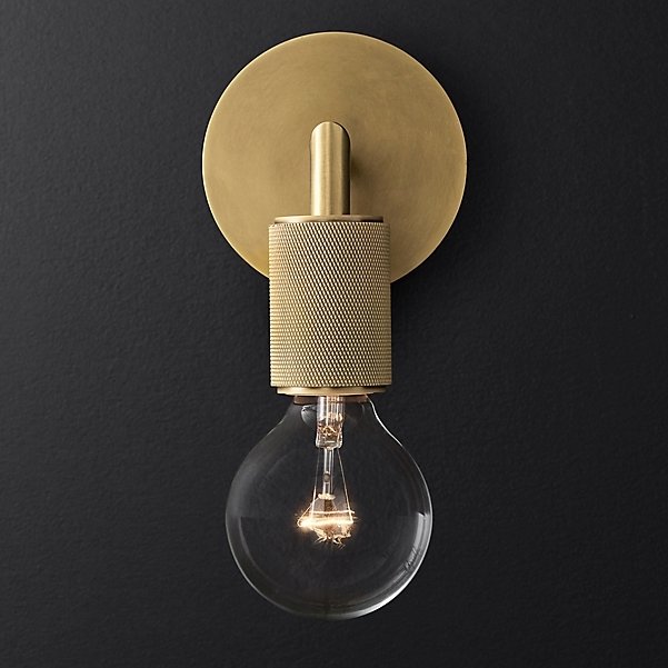 Бра RH Utilitaire Single Sconce Brass Латунь в Омске | Loft Concept 