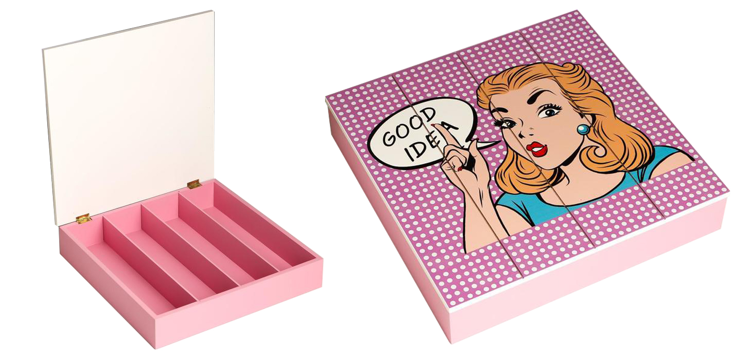 Шкатулка Pop Art Girl pink - фото