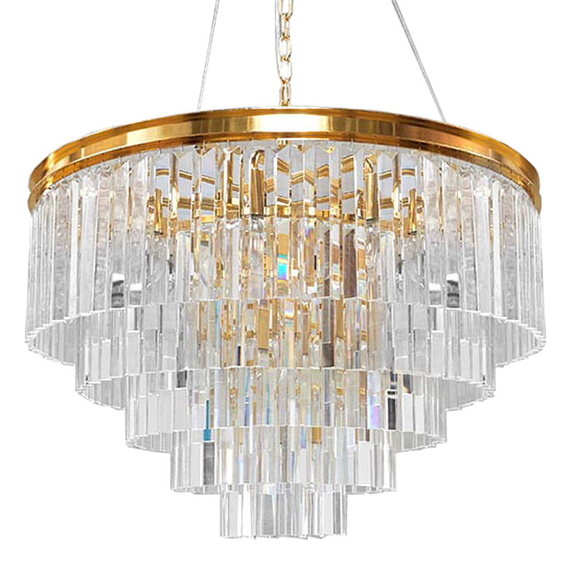 Люстра RH Odeon Chandelier Five Gold 80 Прозрачное Стекло Золотой в Омске | Loft Concept 