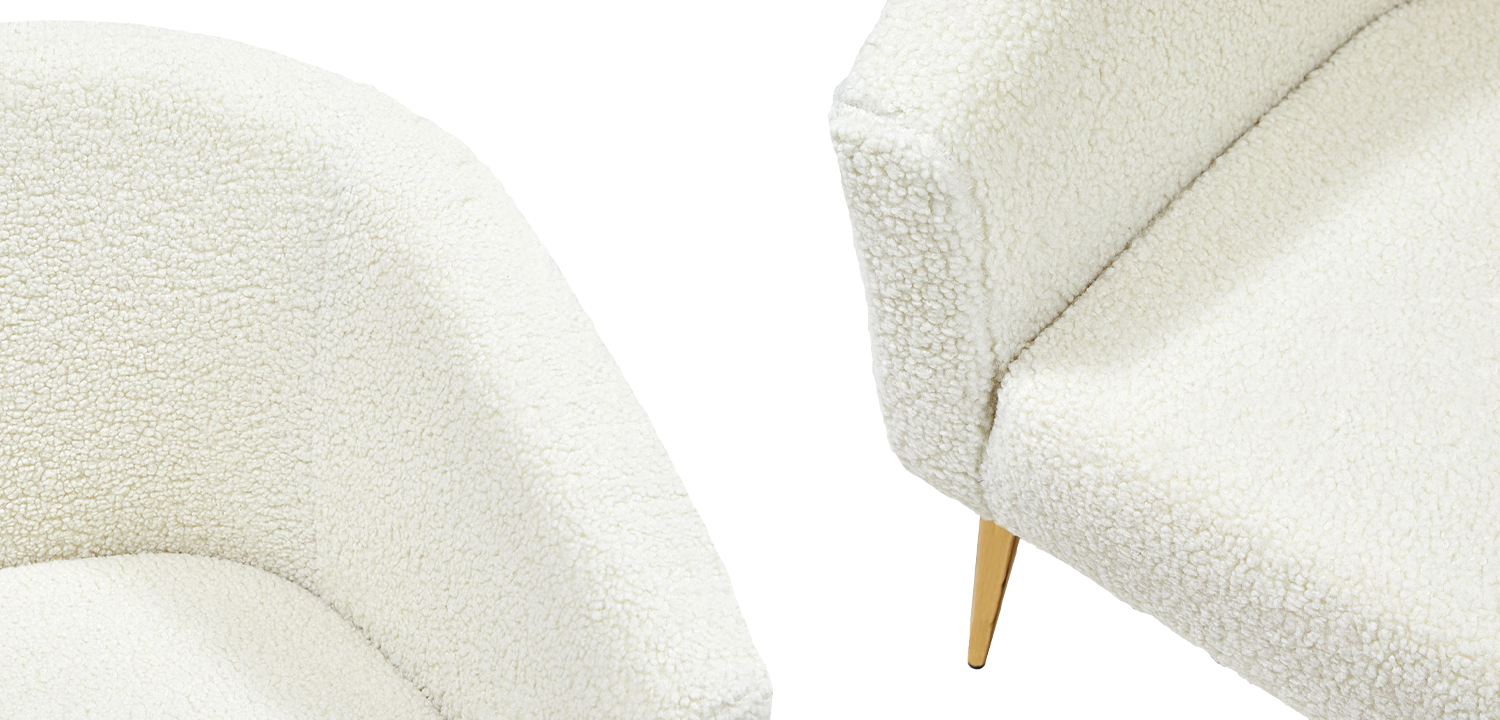 Кресло из белой ткани букле Boucle Luisa  Armchair - фото №1