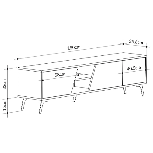 ТВ-тумба с 3-мя дверцами и полками Grey Albe TV Stand в Омске