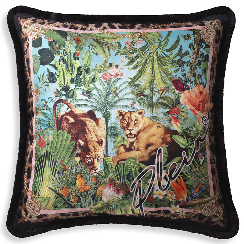 Подушка Philipp Plein Cushion Silk Exotic 70 x 70 Мульти в Омске | Loft Concept 