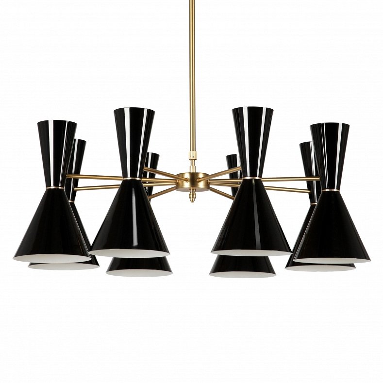 Люстра CAIRO Chandelier 8 Arm black Черный Латунь в Омске | Loft Concept 