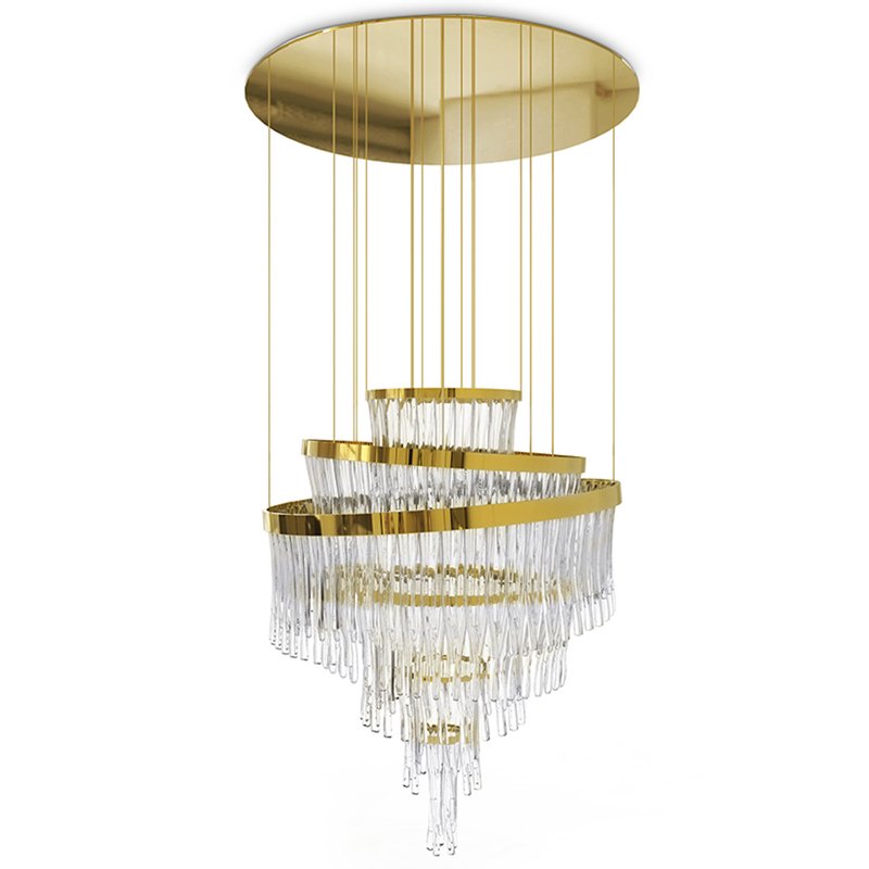 Люстра Luxxu Babel Chandelier Глянцевое золото Прозрачное Стекло в Омске | Loft Concept 