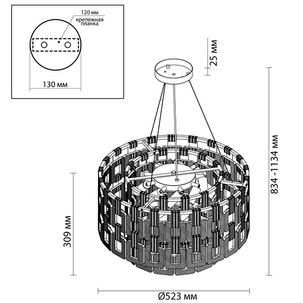 Люстра Ribbed Elements Pendant Round 52 в Омске