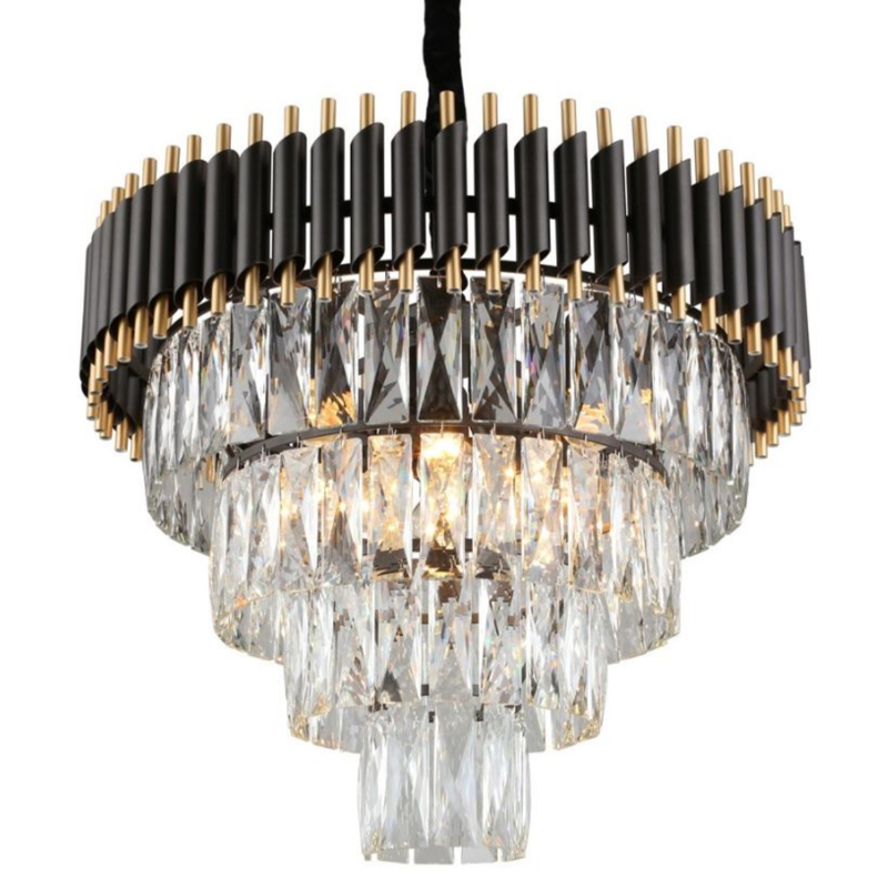 Empire Black Chandelier Crystal D 54 Черный Прозрачное Стекло Золотой в Омске | Loft Concept 