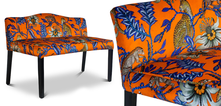 Банкетка Оранжевый Орнамент Zambezi Monkey Bean Flame Bench Банкетка Оранжевый Орнамент Zambezi Monkey Bean Flame Bench - Loft-Concept в Омске