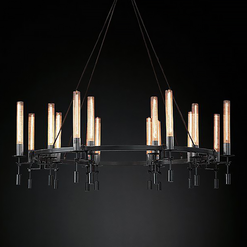 Люстра Restoration Hardware Fontanelle Chandelier black Черный Прозрачный в Омске | Loft Concept 