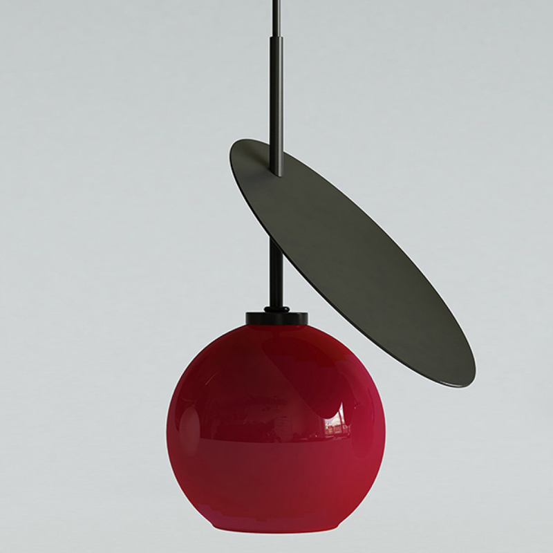 Подвесной светильник Cherry Pendant One Red Черный Красный в Омске | Loft Concept 