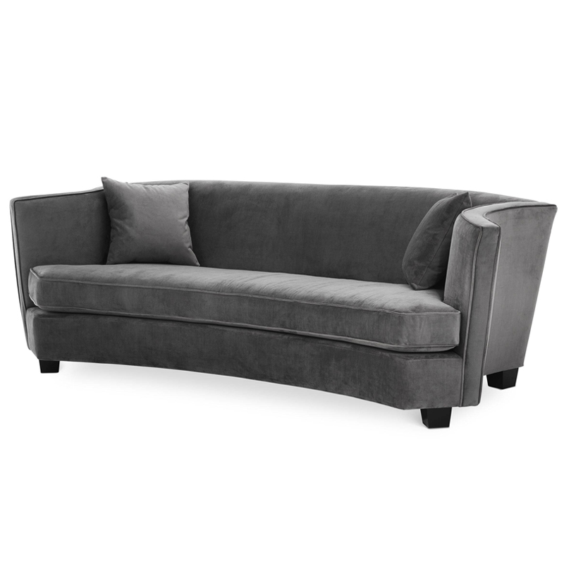 Диван Eichholtz Sofa Jiulietta Grey 3 Серый Черный в Омске | Loft Concept 