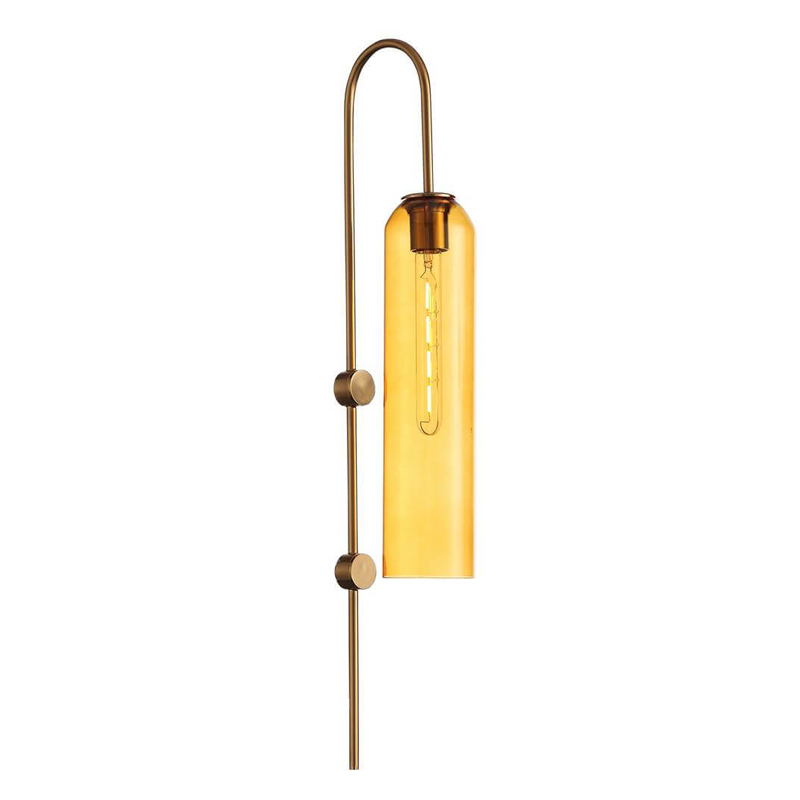 Бра ARTICOLO float Wall Sconce Amber Янтарный Латунь в Омске | Loft Concept 